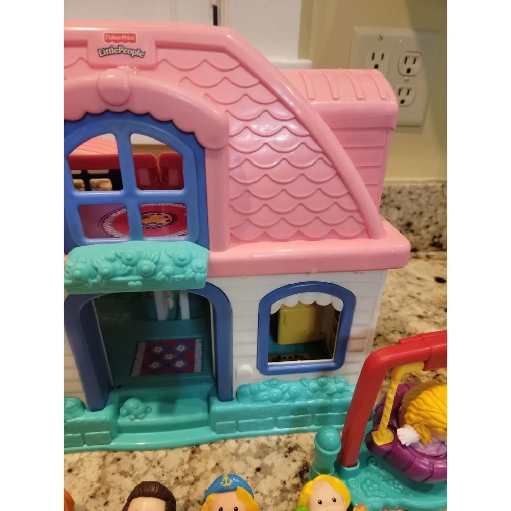 Vintage Fisher Price Little People Sweet Sounds Doll House Tested Works Figures